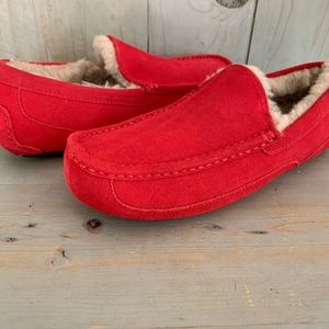 UGG ASCOT SAMBA RED MENS SLIPPERS NEW